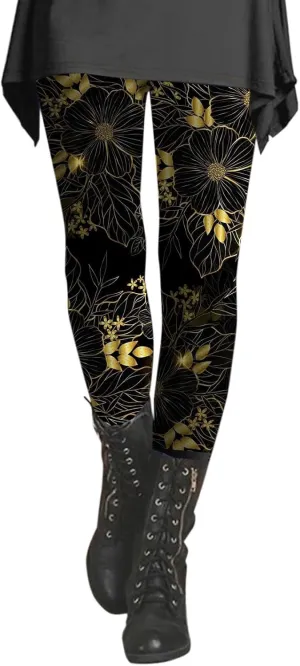 Cotton Printed Leggings for Women with Pockets Compression Legging for Woman Yoga Athletic Pants