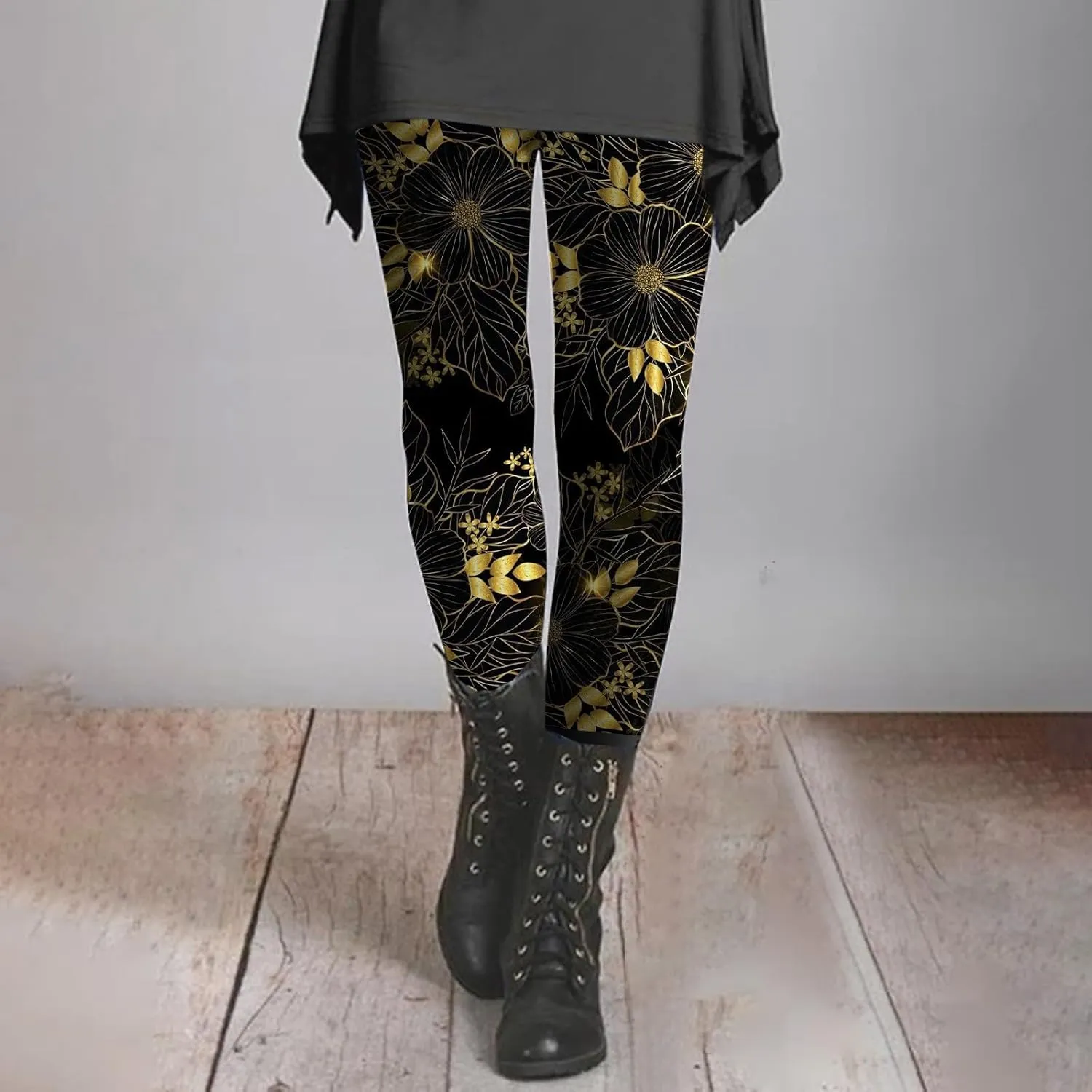 Cotton Printed Leggings for Women with Pockets Compression Legging for Woman Yoga Athletic Pants