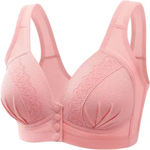 Daisy Bras for Older Women Front Closure Bras 18 Hour Lace Bra Full Coverage Comfortable Bra Plus Size No Underwire