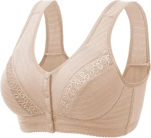 Daisy Bras for Older Women Front Closure No Underwire Supportive Bra - Seamless Sexy Push Up Wireless Bra