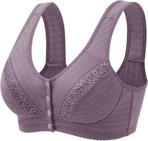 Daisy Bras for Older Women Front Closure No Underwire Supportive Bra - Seamless Sexy Push Up Wireless Bra
