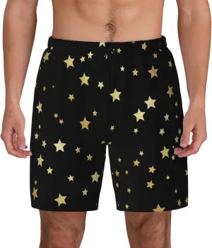 DKJlitter Men's 2 in 1 Swim Trunks, Fitness Running Shorts, Quick Dry Stretch Swim Shorts Beach Shorts for Summer