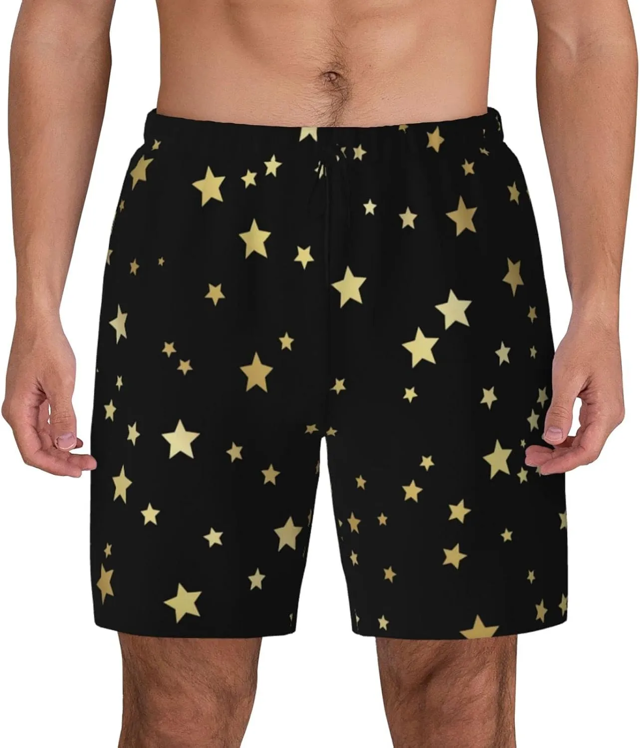 DKJlitter Men's 2 in 1 Swim Trunks, Fitness Running Shorts, Quick Dry Stretch Swim Shorts Beach Shorts for Summer