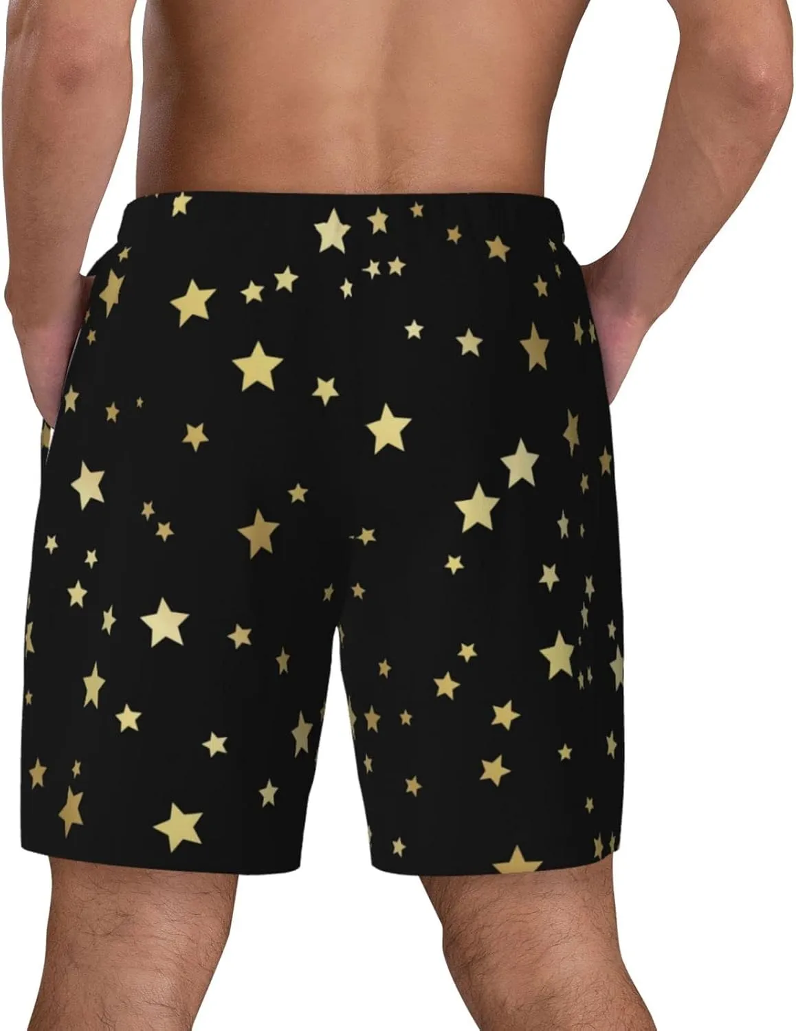 DKJlitter Men's 2 in 1 Swim Trunks, Fitness Running Shorts, Quick Dry Stretch Swim Shorts Beach Shorts for Summer