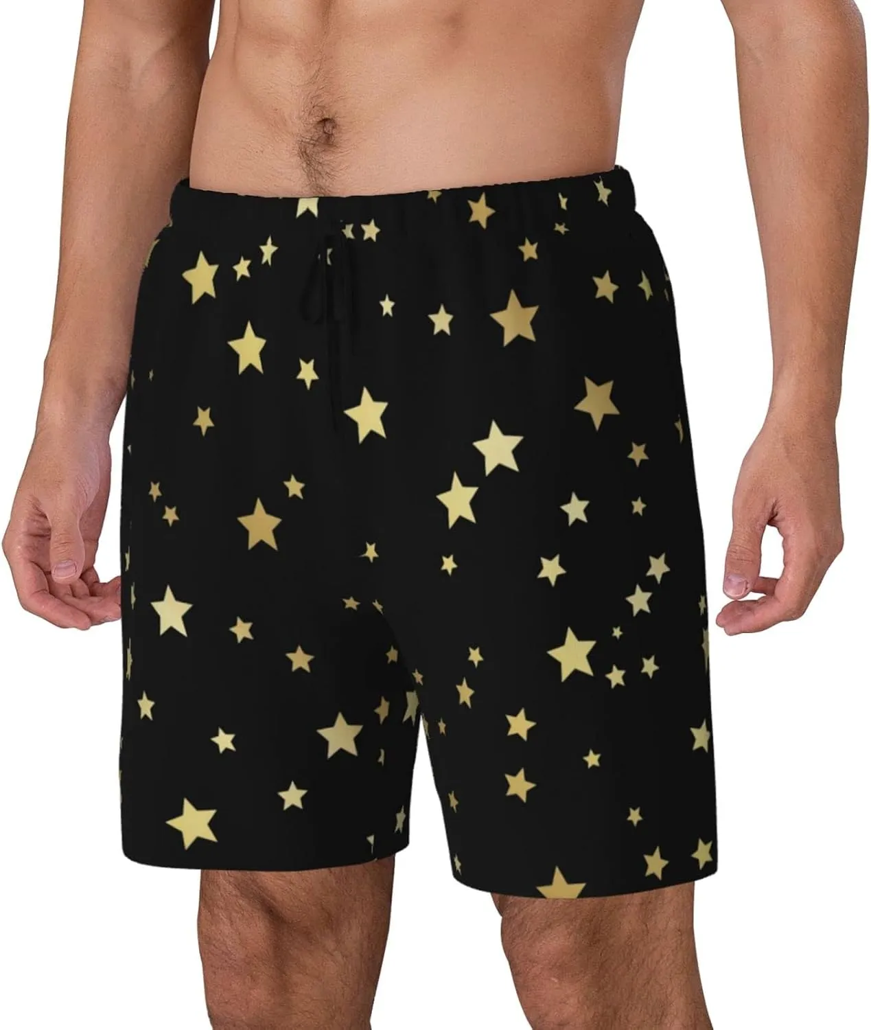 DKJlitter Men's 2 in 1 Swim Trunks, Fitness Running Shorts, Quick Dry Stretch Swim Shorts Beach Shorts for Summer