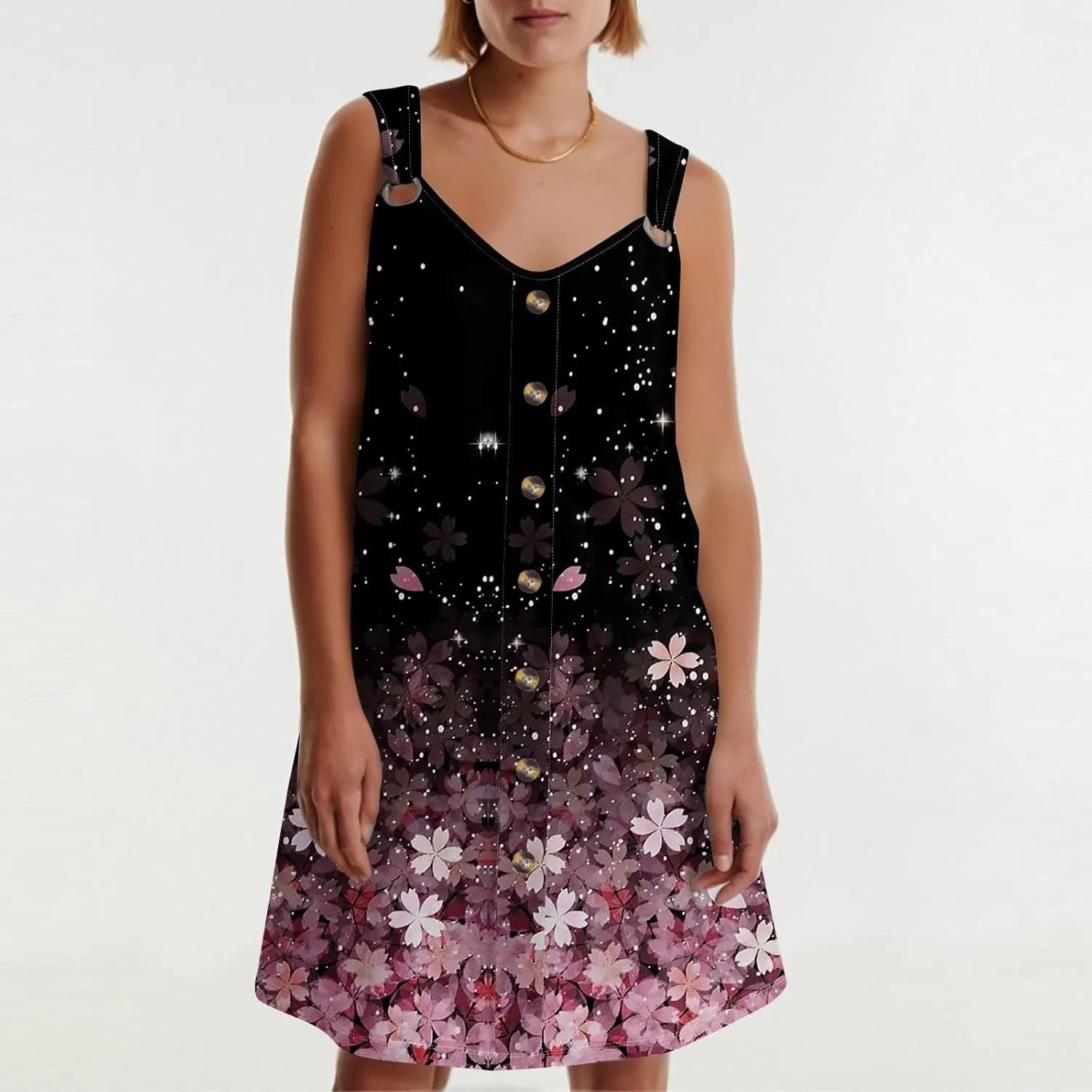 Dresses for Women 2025 Plus Size Sundress with Pockets Sleeveless v Neck Summer Clothes Mini Dresses Sexy Vacation