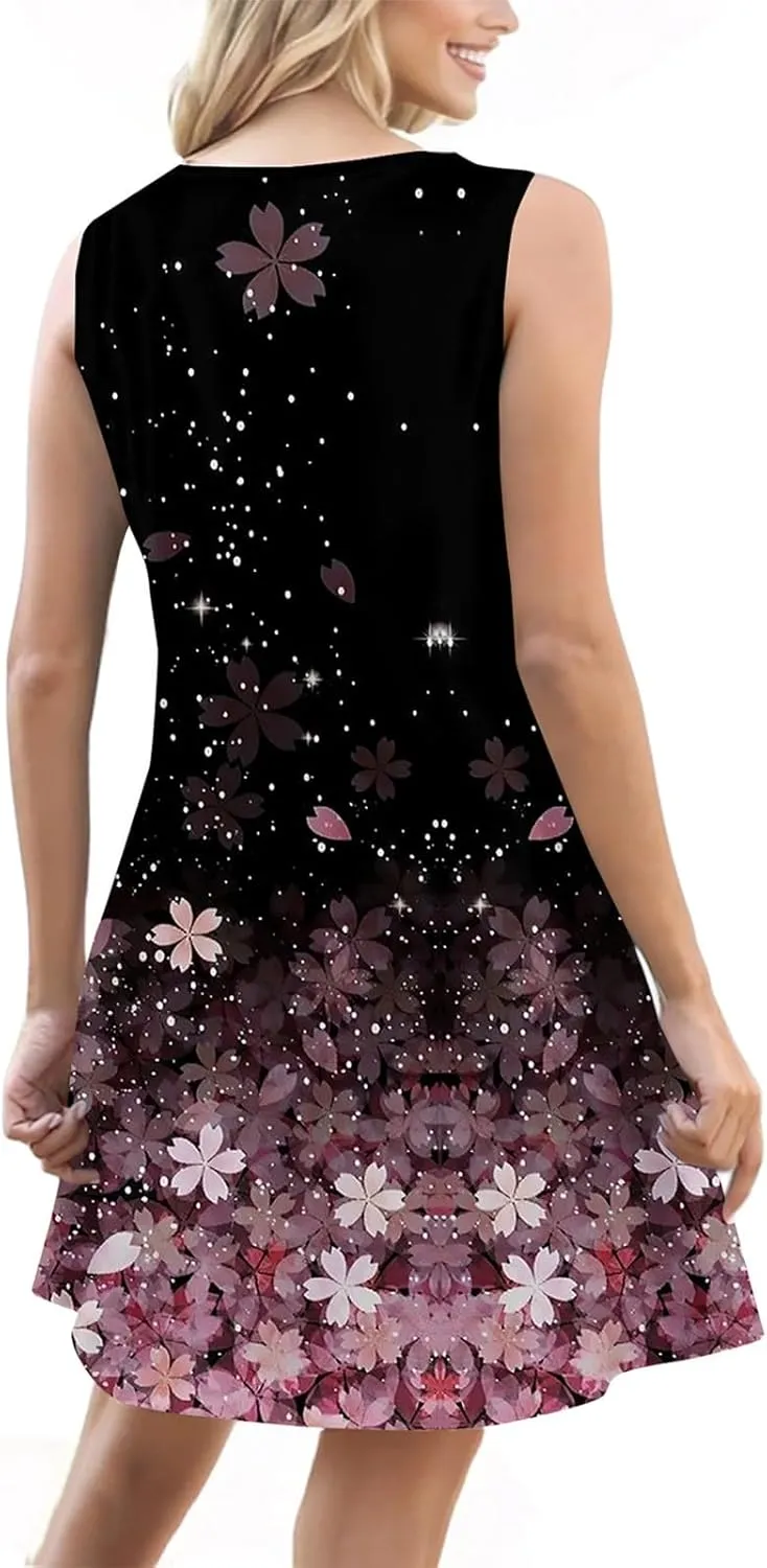 Dresses for Women 2025 Plus Size Sundress with Pockets Sleeveless v Neck Summer Clothes Mini Dresses Sexy Vacation
