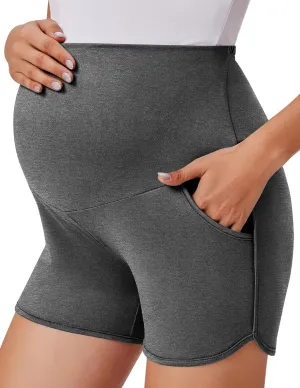 Ekouaer Women's Maternity Shorts Over The Belly Pregnancy Lounge Summer Workout Running Pajama Sleep Short with Pockets S-XXL
