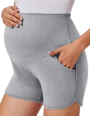 Ekouaer Women's Maternity Shorts Over The Belly Pregnancy Lounge Summer Workout Running Pajama Sleep Short with Pockets S-XXL