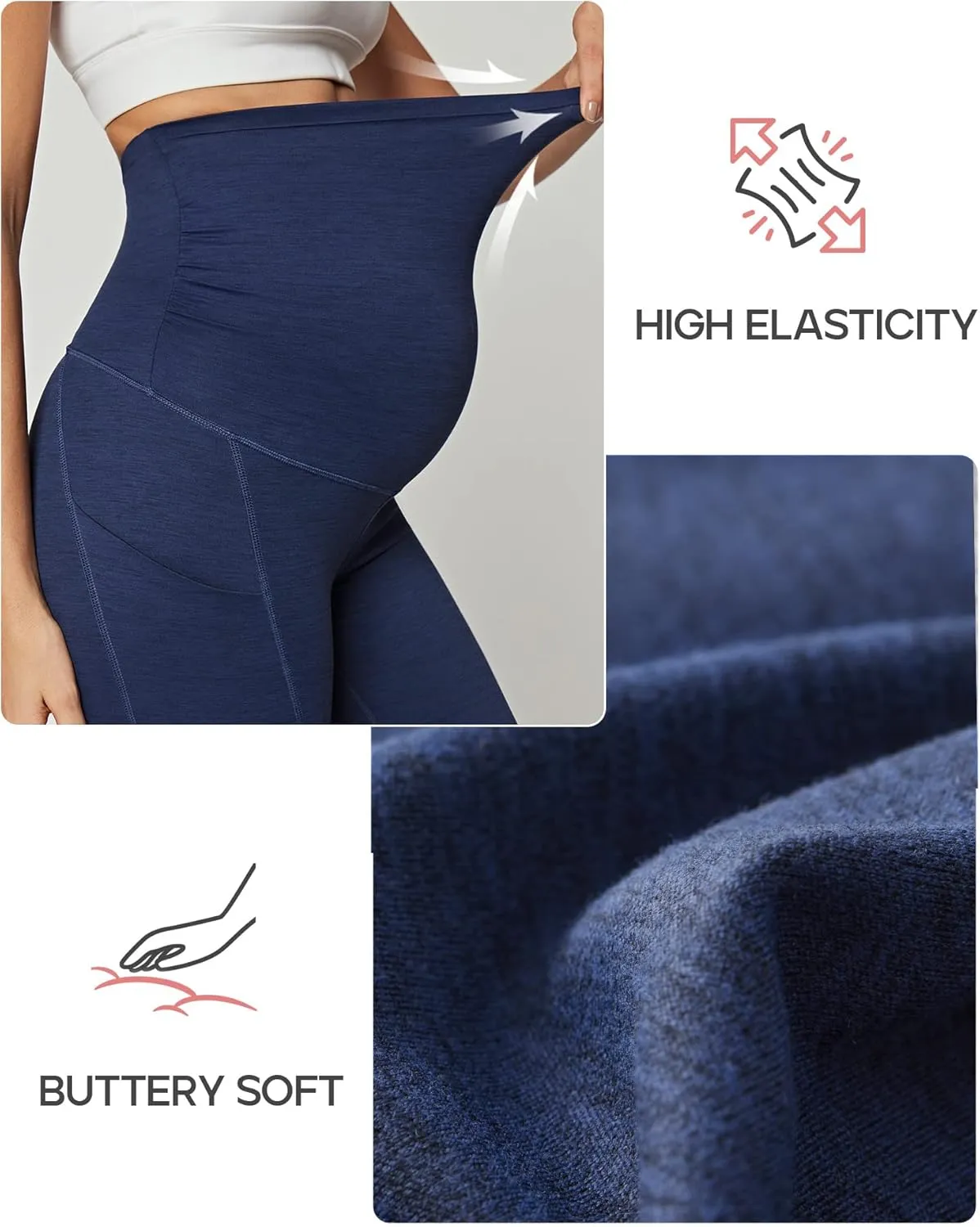 Ewedoos Maternity Biker Shorts with Pockets Buttery Soft Maternity Shorts Over Belly Pregnancy Shorts Active Yogs Short