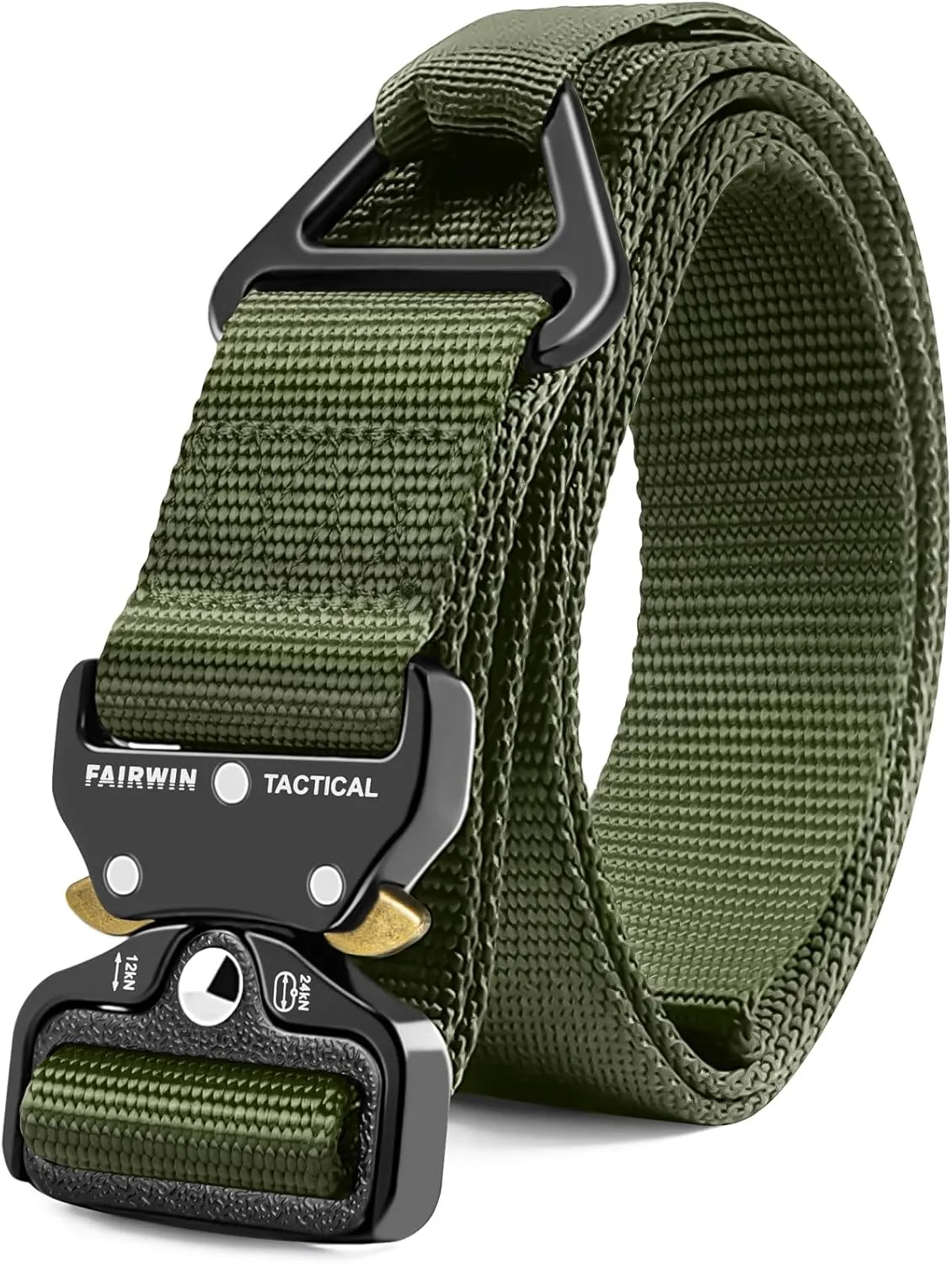 FAIRWIN Men's Tactical Belt, Rigger Belt, Utility Nylon Web Waist Work Belt for Men with V-ring Quick-Release Buckle