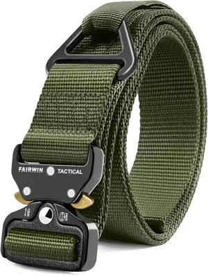 FAIRWIN Men's Tactical Belt, Rigger Belt, Utility Nylon Web Waist Work Belt for Men with V-ring Quick-Release Buckle