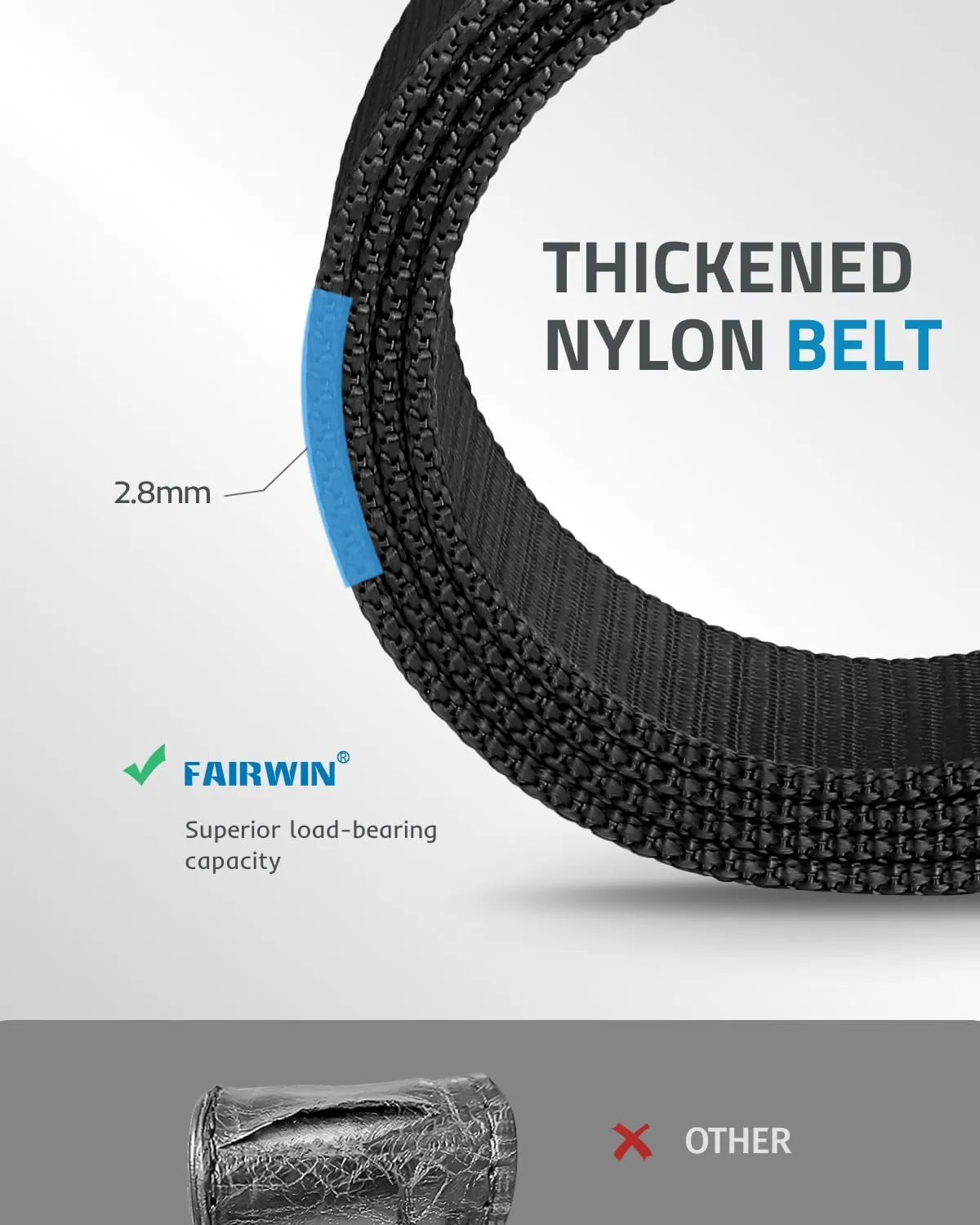FAIRWIN Tactical Belt, Military Style Webbing Riggers Web Gun Belt with Heavy-Duty Quick-Release Metal Buckle