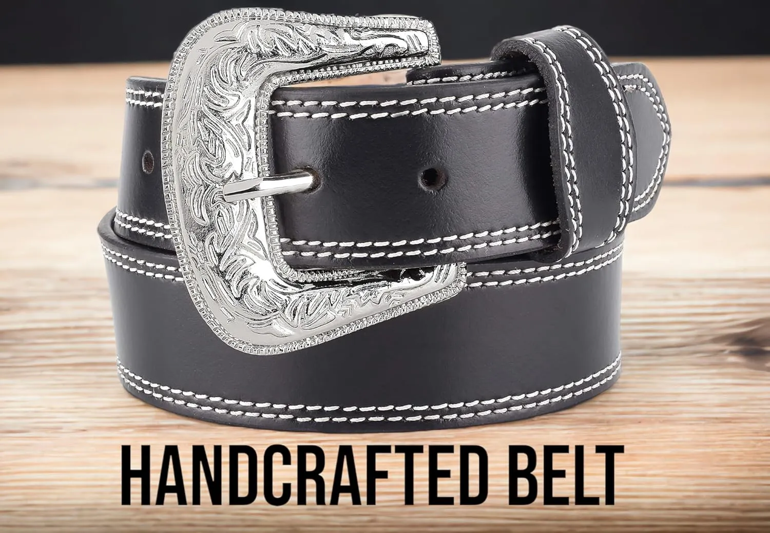 F&L CLASSIC mens Western full grain Leather belt Strap w/Snaps for Interchangeable Buckles, USA,