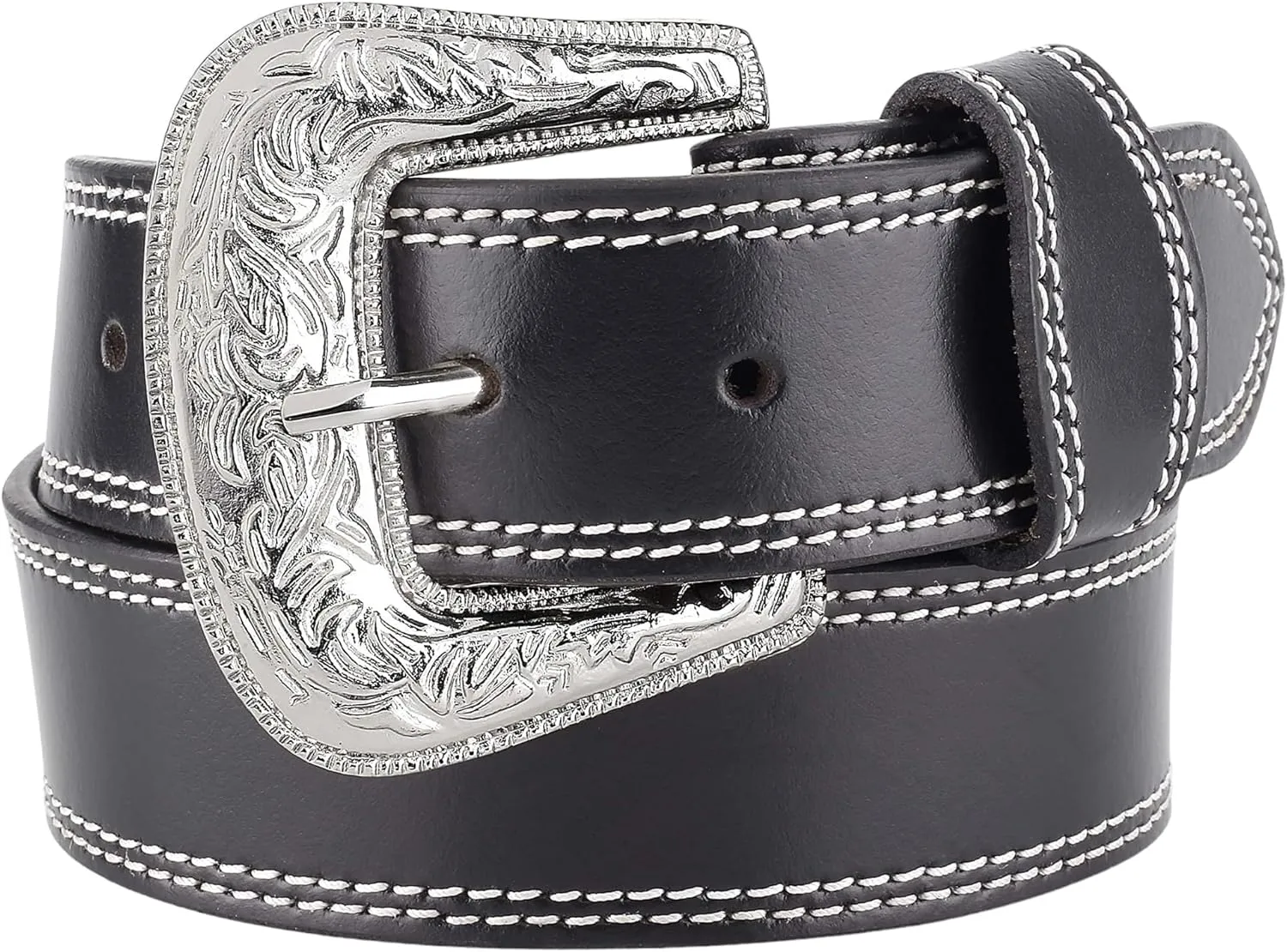 F&L CLASSIC mens Western full grain Leather belt Strap w/Snaps for Interchangeable Buckles, USA,