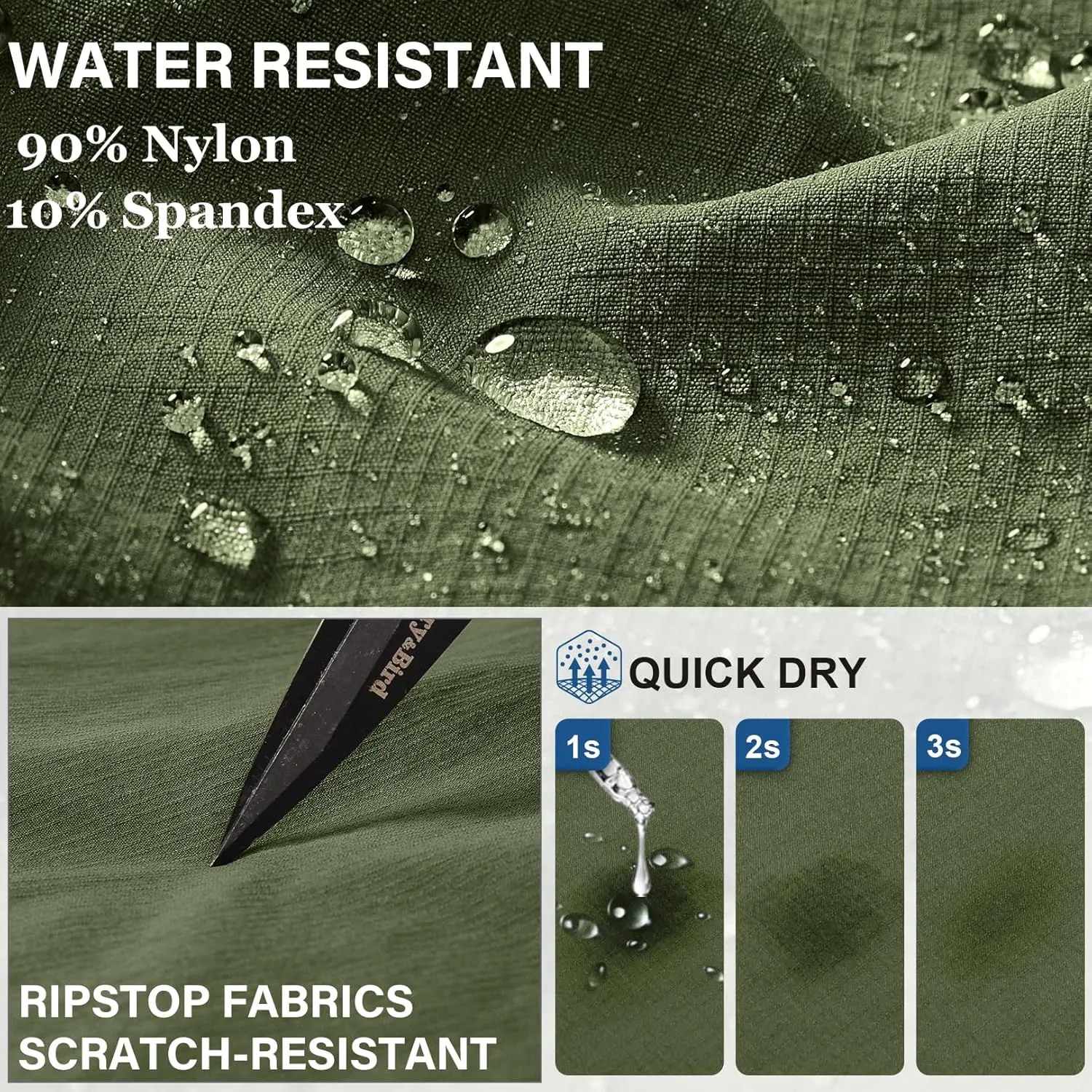 Fishing Pants for Men, Waterproof Convertible Quick Dry Pants for Wading, Lightweight Breathable Hiking Pants Mens