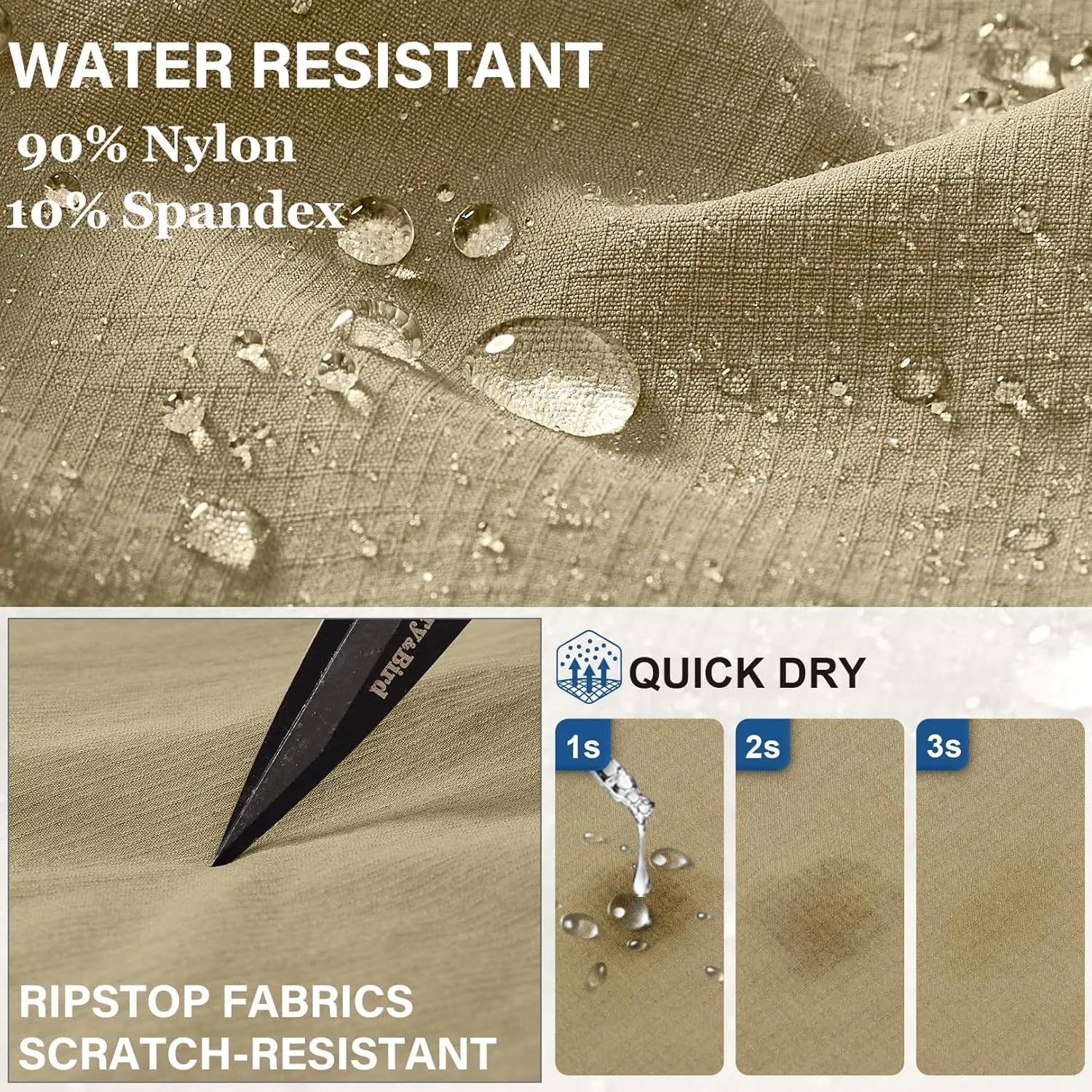Fishing Pants for Men, Waterproof Convertible Quick Dry Pants for Wading, Lightweight Breathable Hiking Pants Mens