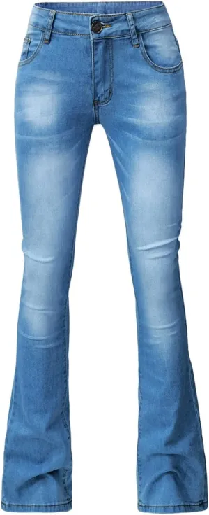 Flare Jeans for Women Comfy 2024 Figure Flattering Stretch Button Pockets Straight Denim Outdoor Skinny Lounge Jeans