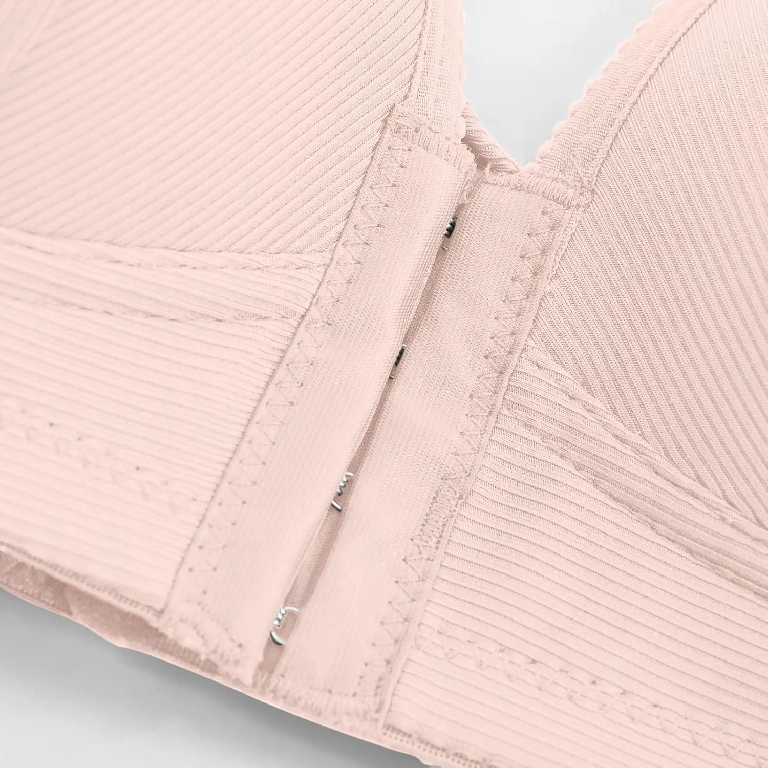 Front Closure Wireless Bras for Women Full Coverage Post Surgery Compression Back Smoothing Comfort Adjustable