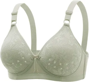 Full Coverage Bras for Women Breathable Lace Bralettes No Underwear Supportive Bras Padded Push Up Everyday Bras