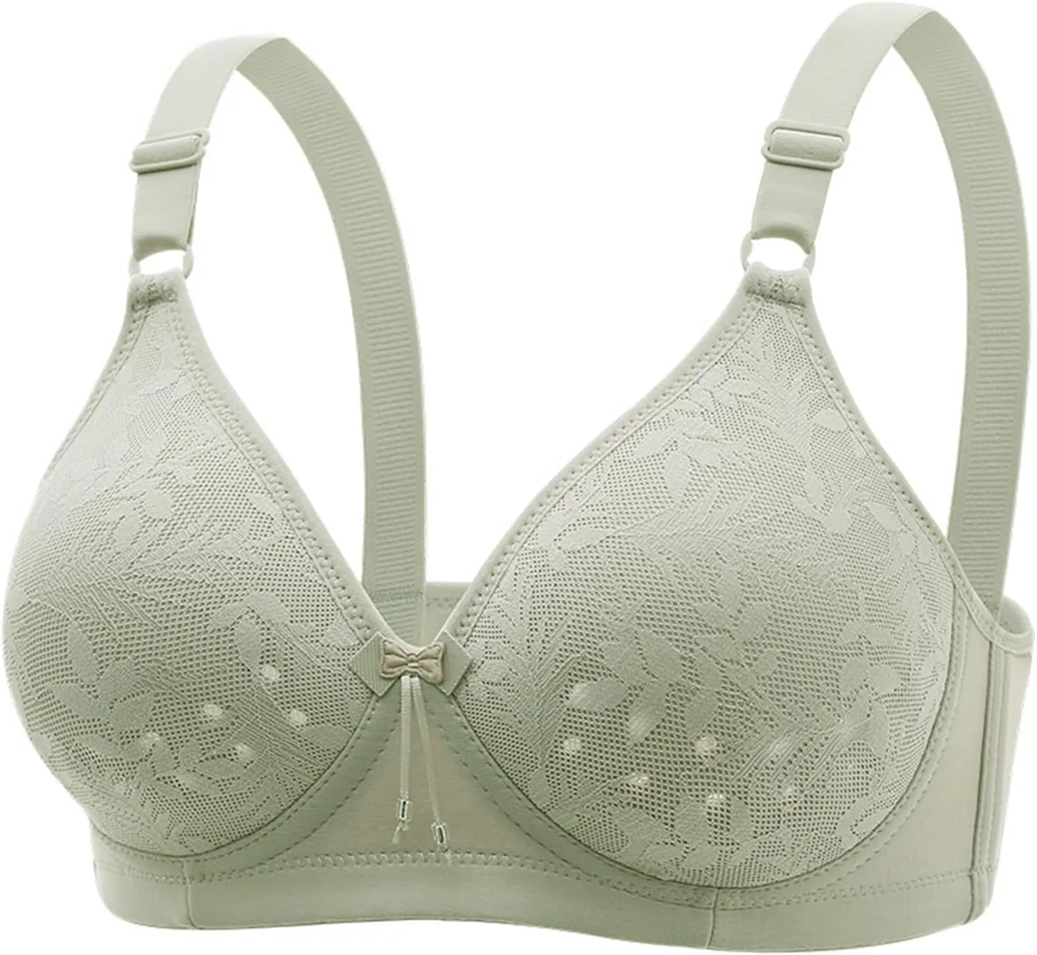 Full Coverage Bras for Women Breathable Lace Bralettes No Underwear Supportive Bras Padded Push Up Everyday Bras