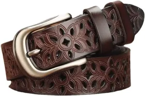 Genuine Leather Belts for Women Second Layer Cowskin Woman Belt Vintage Pin Buckle Strap Jeans Belts