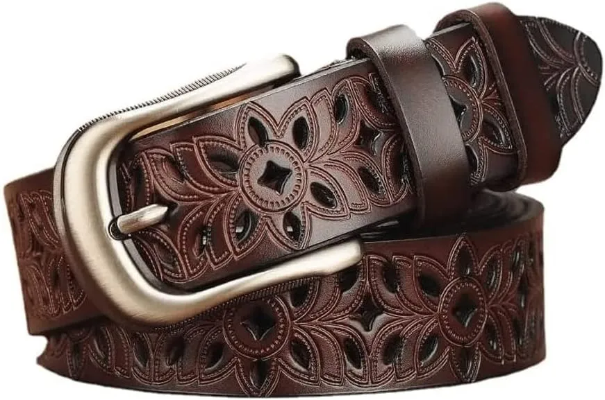 Genuine Leather Belts for Women Second Layer Cowskin Woman Belt Vintage Pin Buckle Strap Jeans Belts