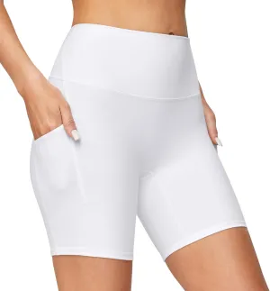 Heathyoga Buttery Soft 6" Yoga Shorts for Women Biker Shorts Women Tummy Control Workout Gym Spandex Shorts with Pockets