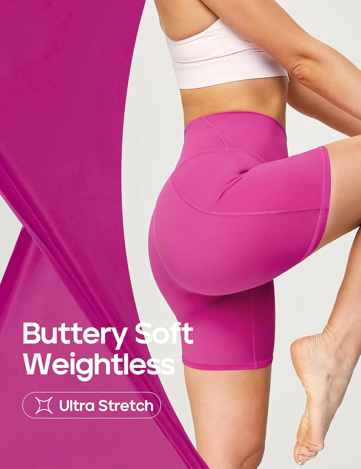 Heathyoga Buttery Soft 6" Yoga Shorts for Women Biker Shorts Women Tummy Control Workout Gym Spandex Shorts with Pockets