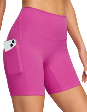 Heathyoga Buttery Soft 6" Yoga Shorts for Women Biker Shorts Women Tummy Control Workout Gym Spandex Shorts with Pockets