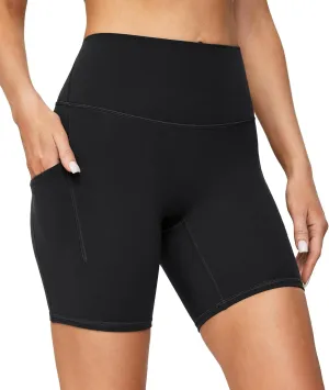Heathyoga Buttery Soft 6" Yoga Shorts for Women Biker Shorts Women Tummy Control Workout Gym Spandex Shorts with Pockets