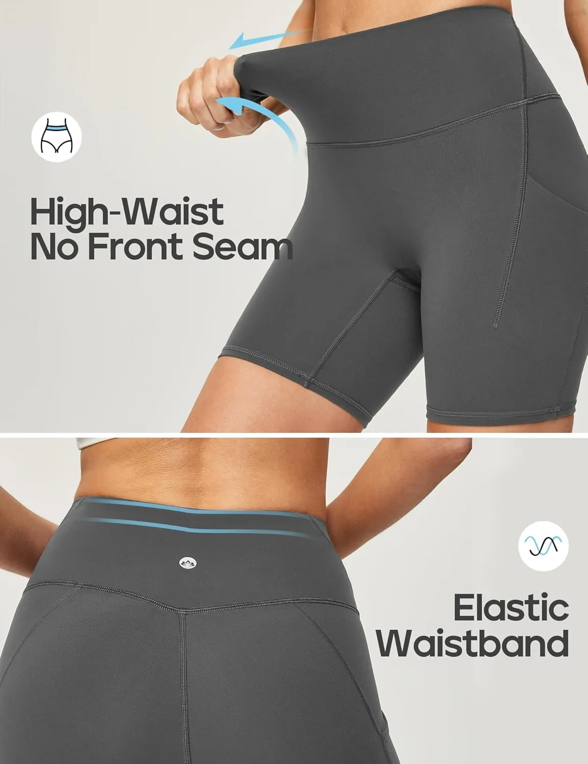 Heathyoga Buttery Soft 6" Yoga Shorts for Women Biker Shorts Women Tummy Control Workout Gym Spandex Shorts with Pockets