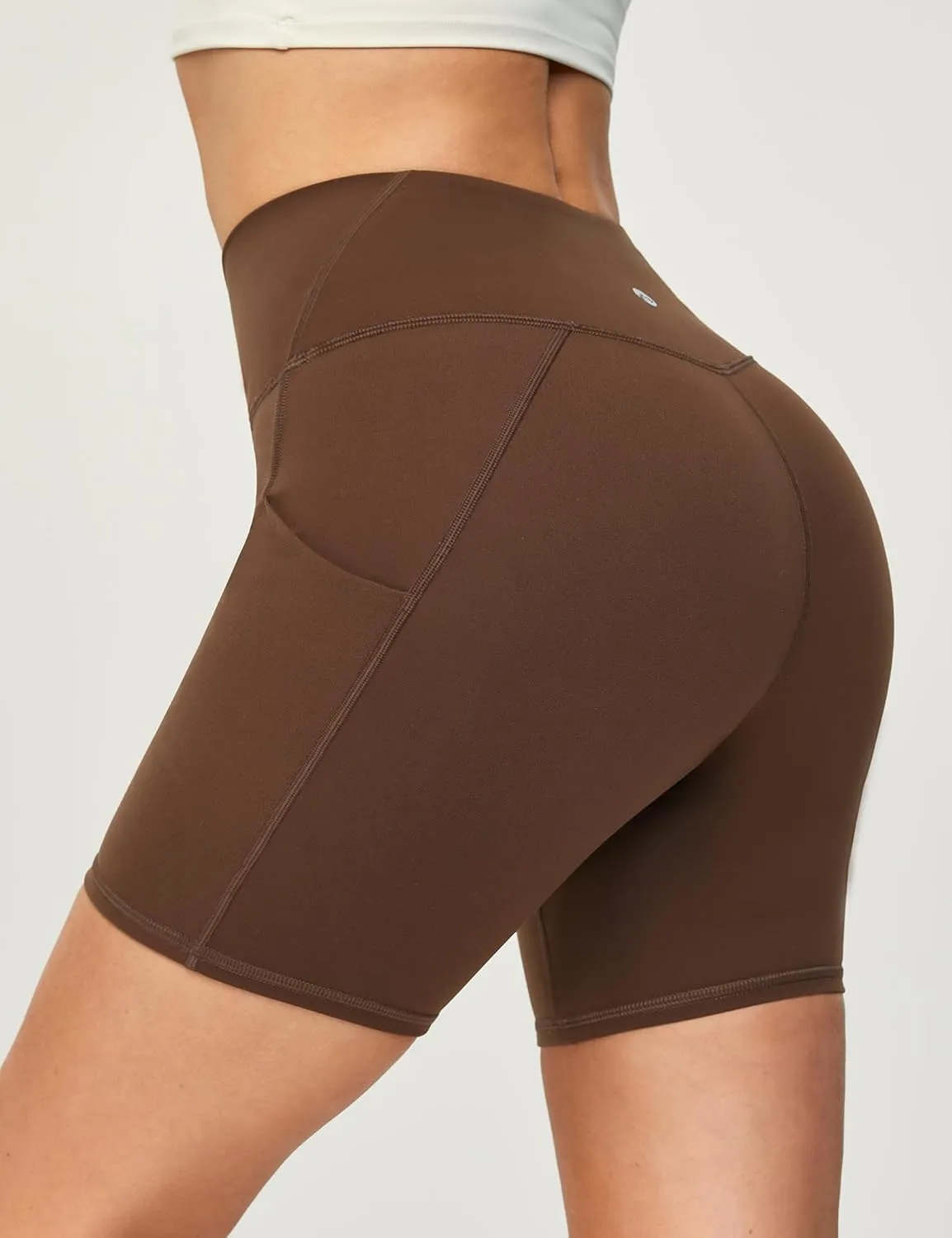Heathyoga Buttery Soft 6" Yoga Shorts for Women Biker Shorts Women Tummy Control Workout Gym Spandex Shorts with Pockets