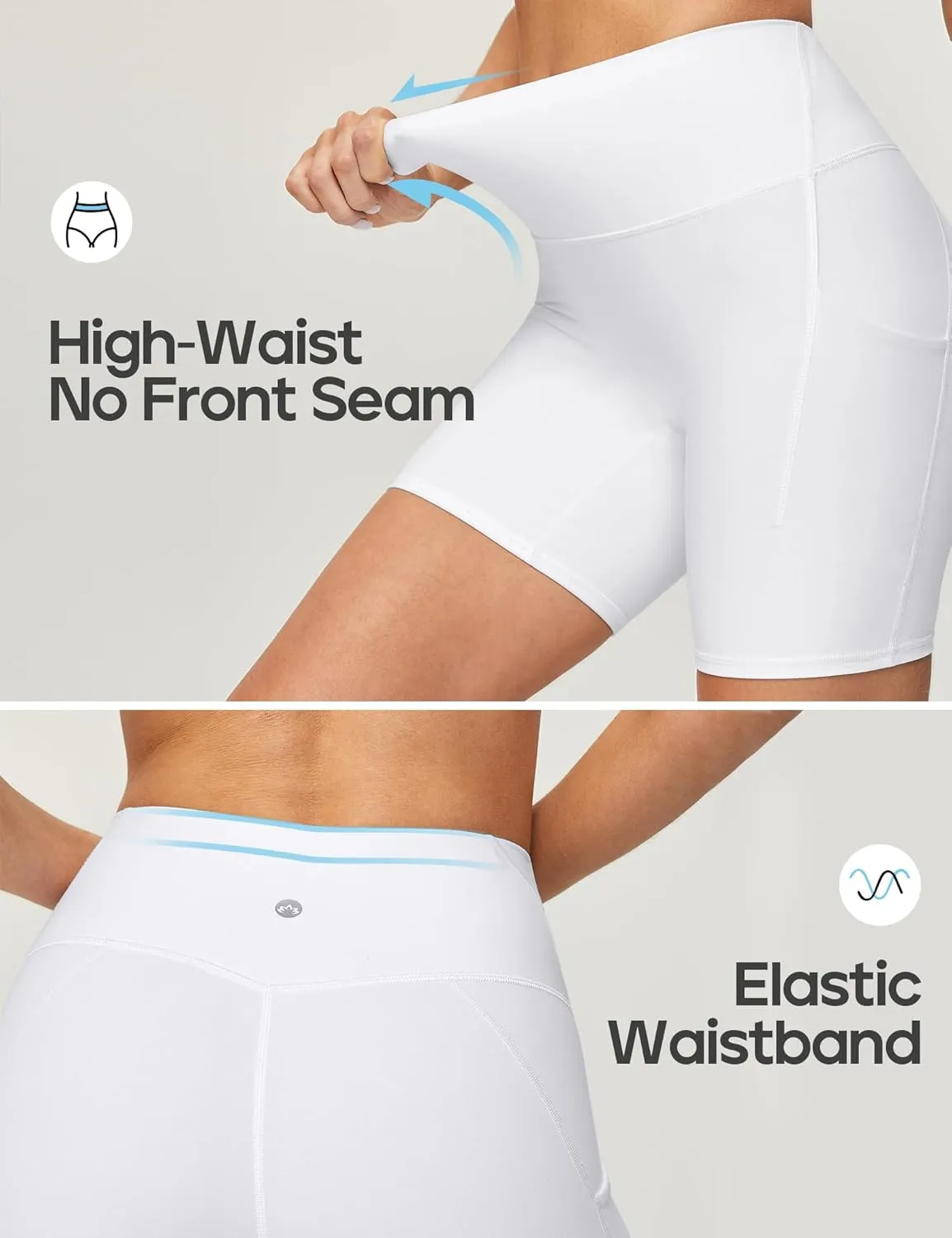 Heathyoga Buttery Soft 6" Yoga Shorts for Women Biker Shorts Women Tummy Control Workout Gym Spandex Shorts with Pockets