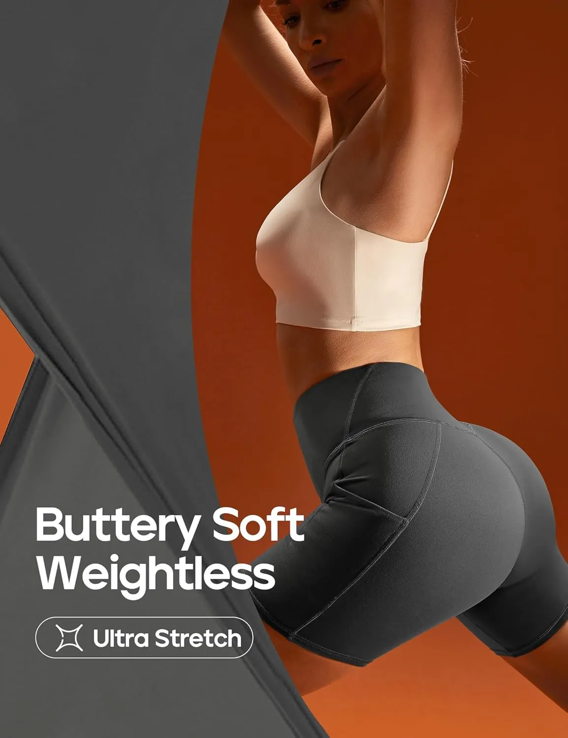 Heathyoga Buttery Soft 6" Yoga Shorts for Women Biker Shorts Women Tummy Control Workout Gym Spandex Shorts with Pockets