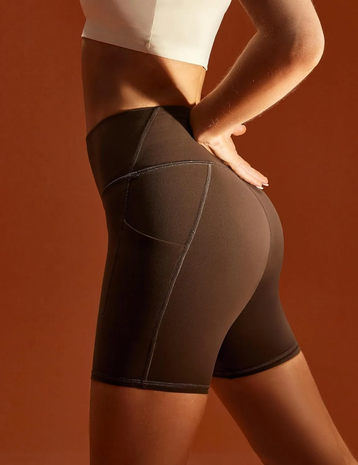 Heathyoga Buttery Soft 6" Yoga Shorts for Women Biker Shorts Women Tummy Control Workout Gym Spandex Shorts with Pockets