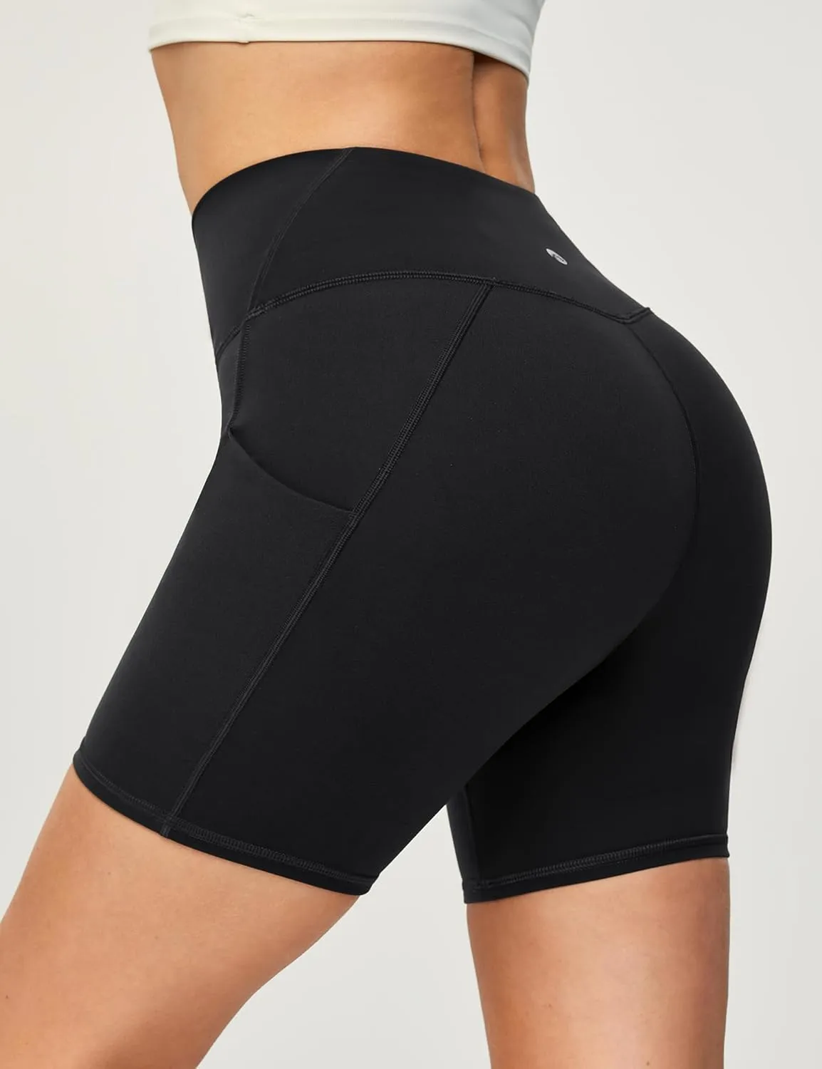 Heathyoga Buttery Soft 6" Yoga Shorts for Women Biker Shorts Women Tummy Control Workout Gym Spandex Shorts with Pockets