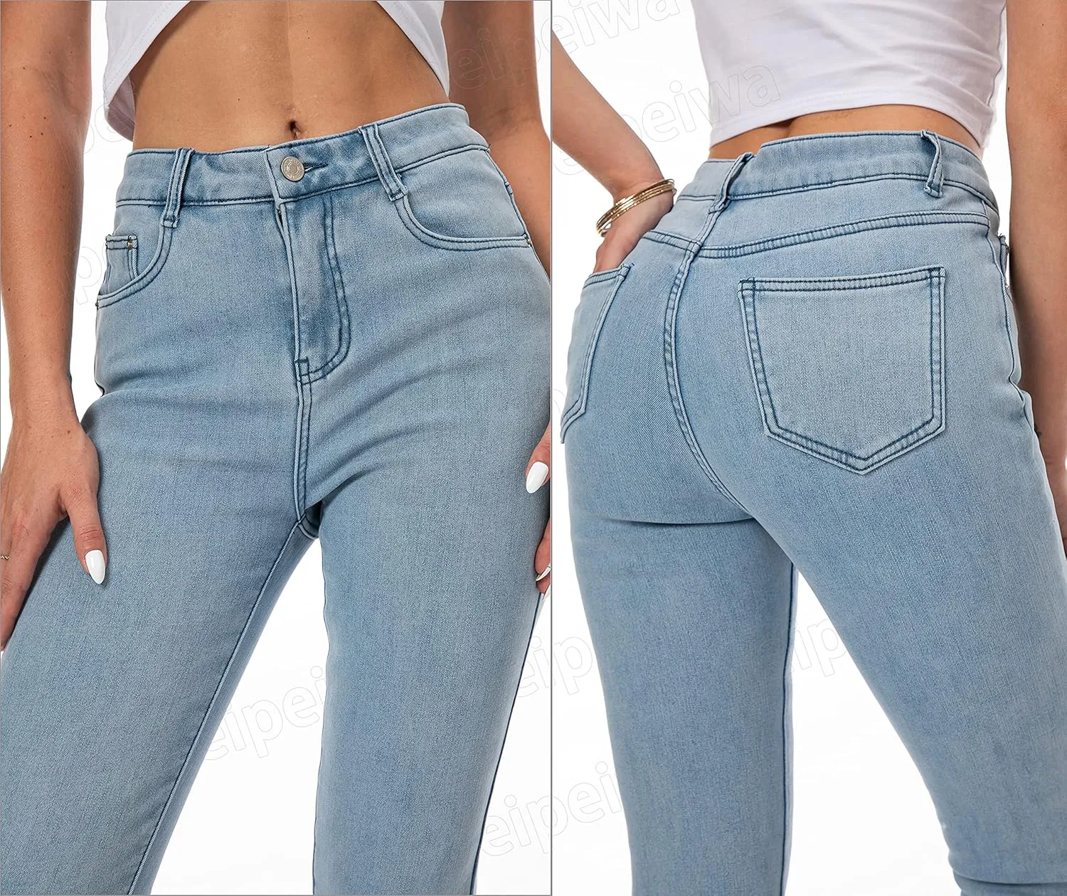 heipeiwa Women's Winter Jeans Fleece Lined Jeans Thermal Thick Skinny Denim Pants Slim Stretch Warm Jeggings