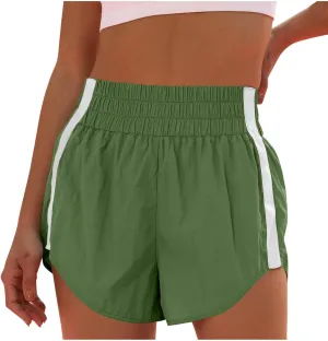 High Waisted Athletic Running Quick Dry Sports Shorts for Women Workout Gym Shorts with Pocket Pants