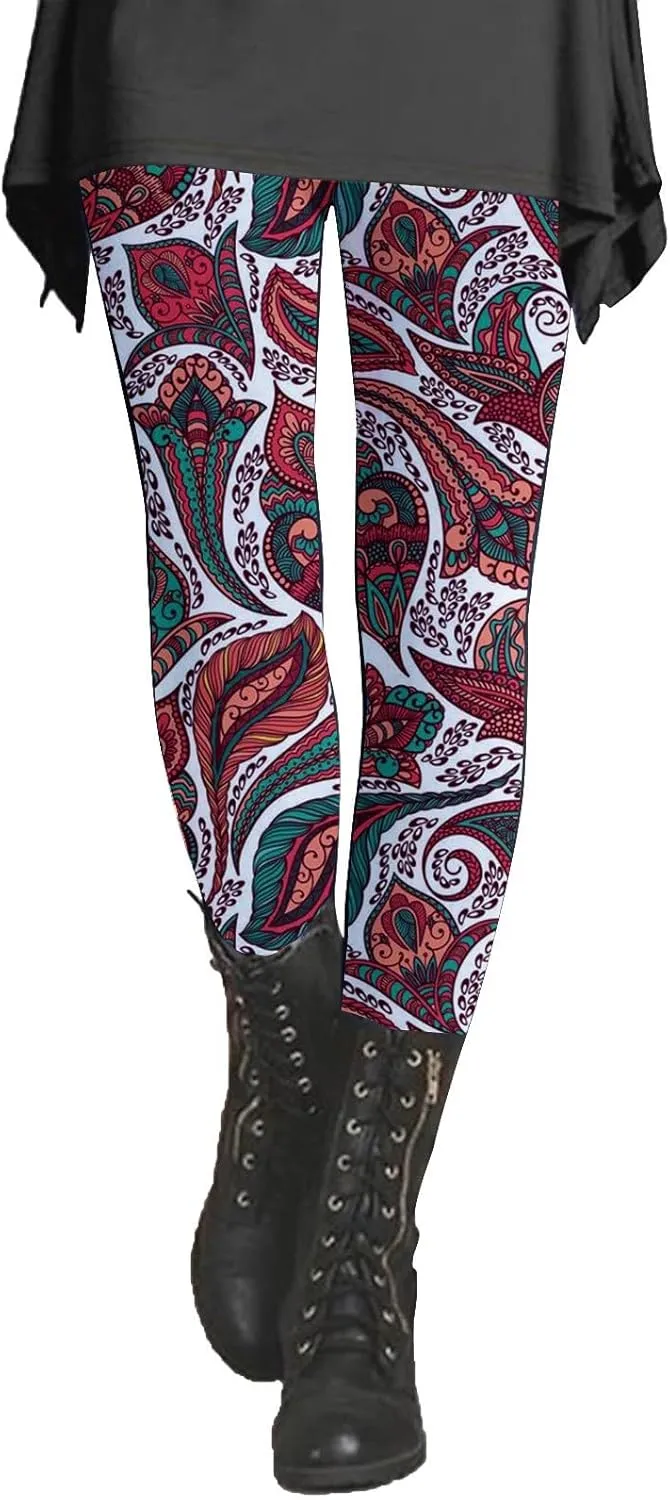 Holiday Christmas Leggings for Women Tights with Pockets for Women Womens High Waisted Workout Pants