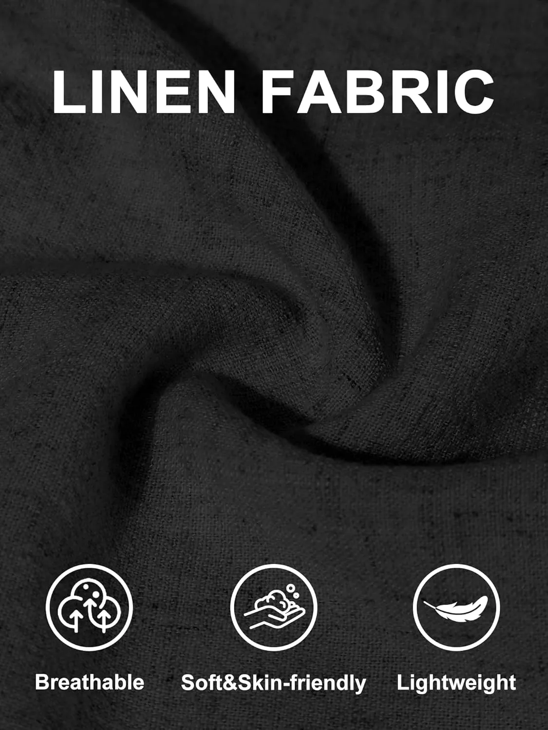 HOTake Men's Linen Pants Casual Beach Summer Vacation Linen Dress Pants Loose Fit