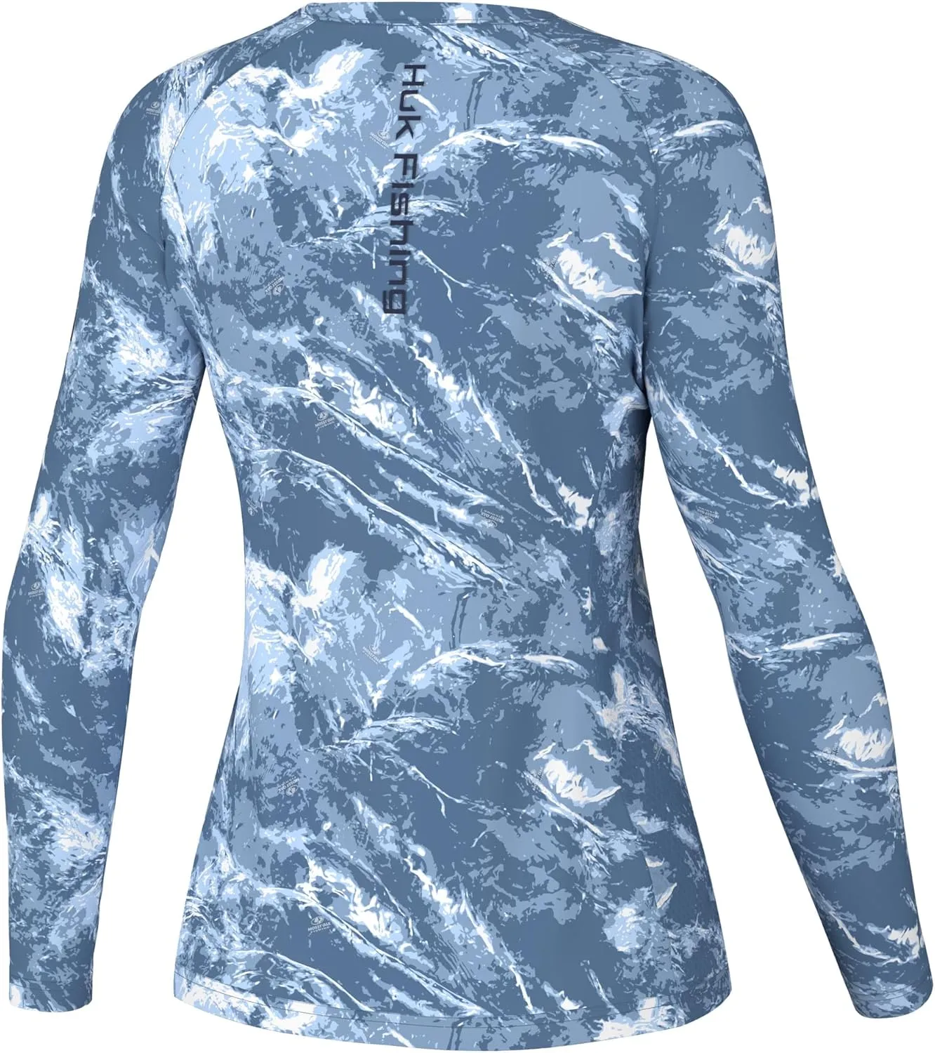 HUK Women's Pursuit Patterned Crew Sleeve, Performance Shirt