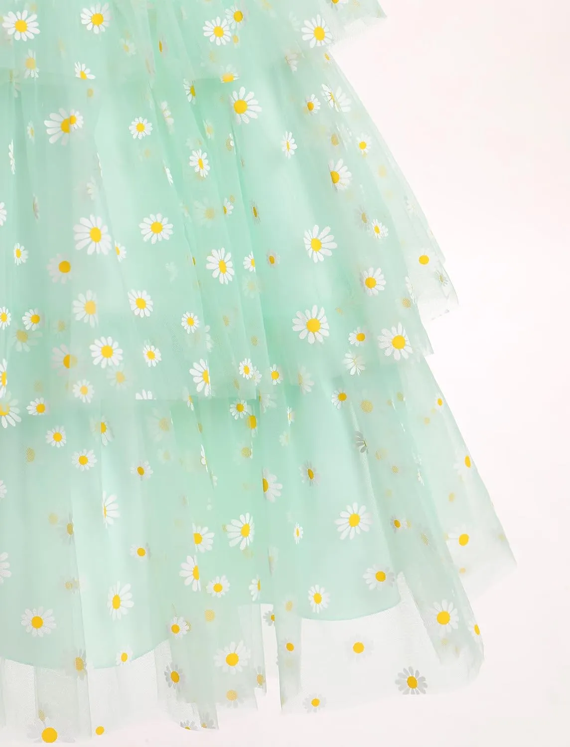 IBTOM CASTLE Flower Girl Dress Kids Birthday Dress Ruffle Pearls Tiered Tulle Party Dress Wedding Gown Prom