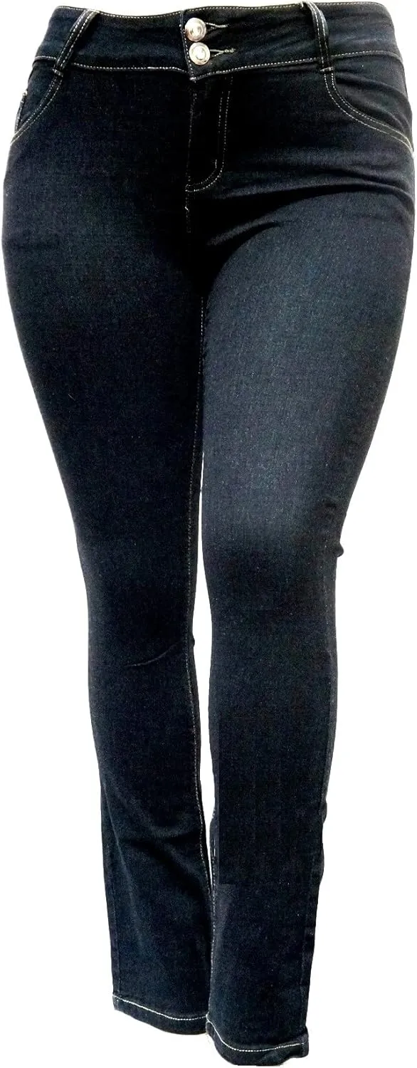 Jack David Y&F Womens Plus Size Curvy Stretch Relaxed Fit Straight/Skinny/Bootcut Denim Jeans Pants