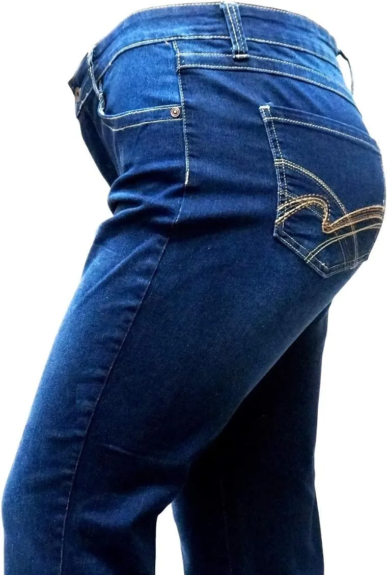 Jack David Y&F Womens Plus Size Curvy Stretch Relaxed Fit Straight/Skinny/Bootcut Denim Jeans Pants