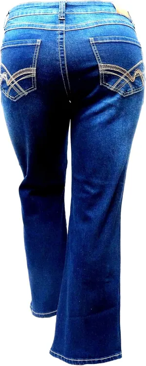 Jack David Y&F Womens Plus Size Curvy Stretch Relaxed Fit Straight/Skinny/Bootcut Denim Jeans Pants
