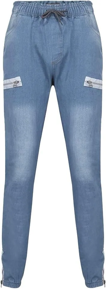 Jeans for Men Relaxed Fit Trousers Pure Colour Jean with Zipper Pocket Jean Trouser Solid Fashion Loose Wide Men's