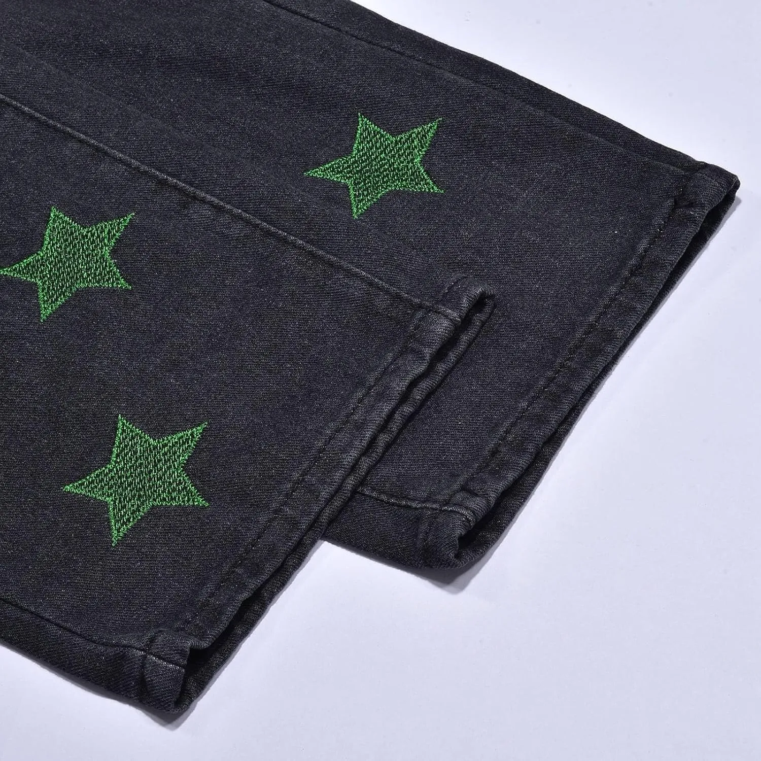Jeans for Men Straight Fit Classic Graphic Denim Jeans Comfortable Flexible Pants Relaxed Wide Leg Denim Streetwear