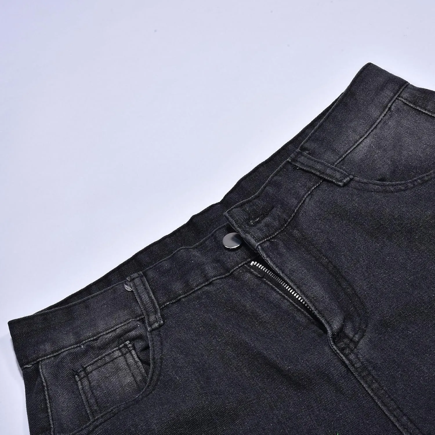 Jeans for Men Straight Fit Classic Graphic Denim Jeans Comfortable Flexible Pants Relaxed Wide Leg Denim Streetwear