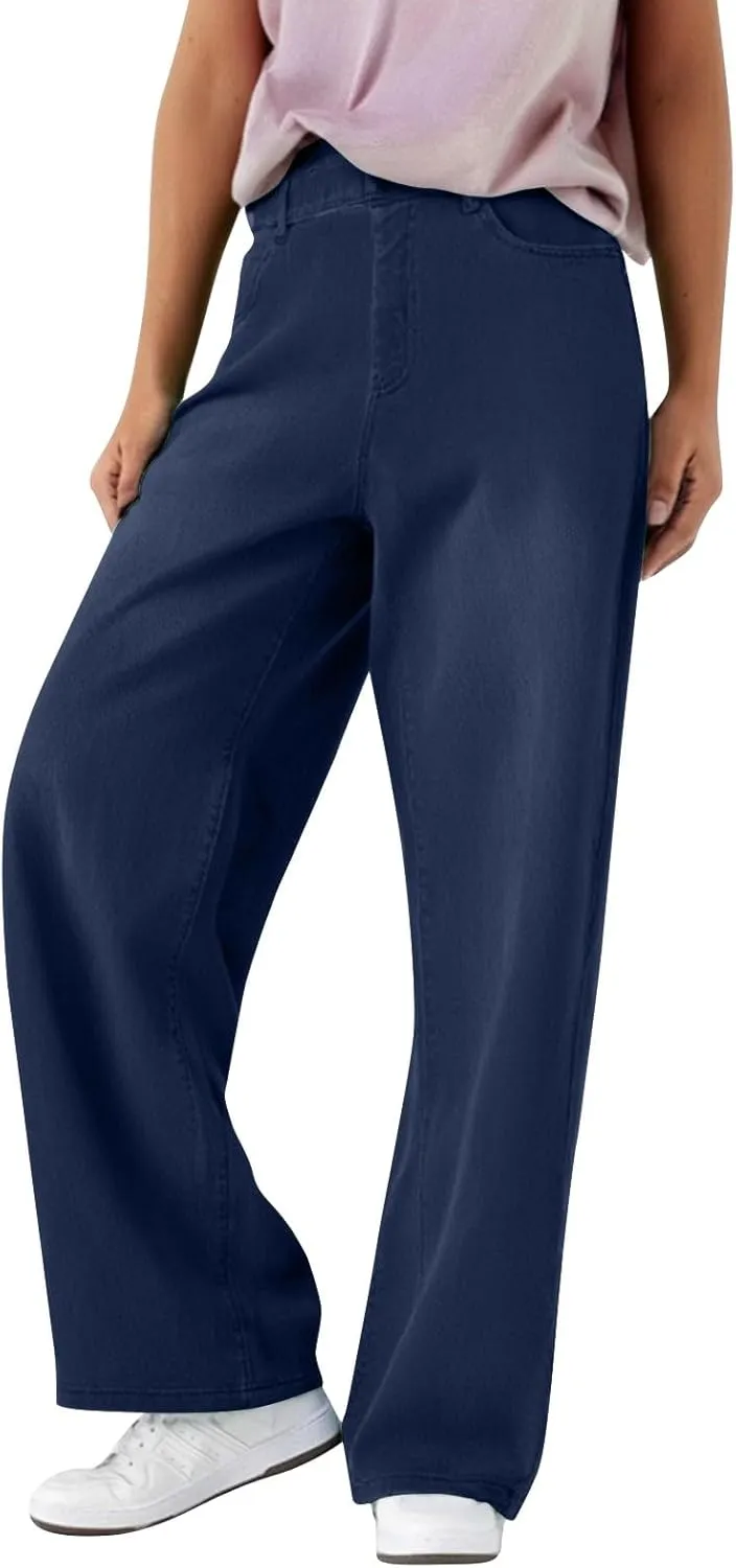 Jeans for Women, Sweatpants Relaxed Wide Leg Jeans High Waisted Straight Denim
